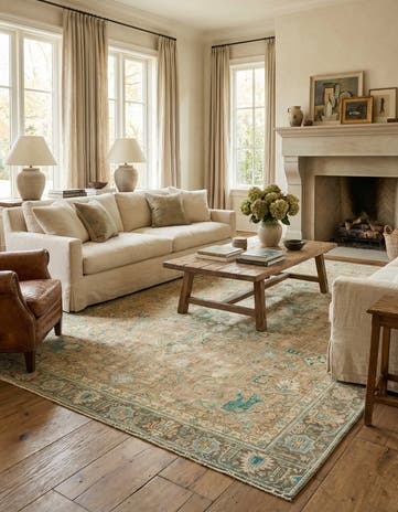 9' x 12' 5 Hand Knotted Ultra Vintage Persian Wool Rug