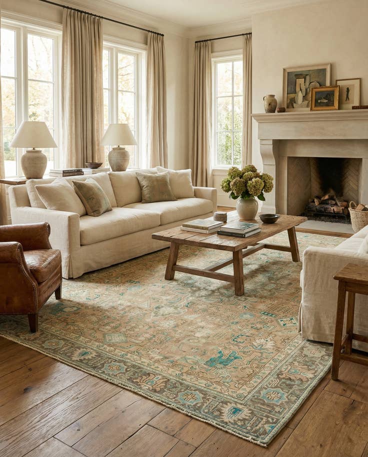 Detail image of 9' x 12' 5 Hand Knotted Ultra Vintage Persian Wool Rug