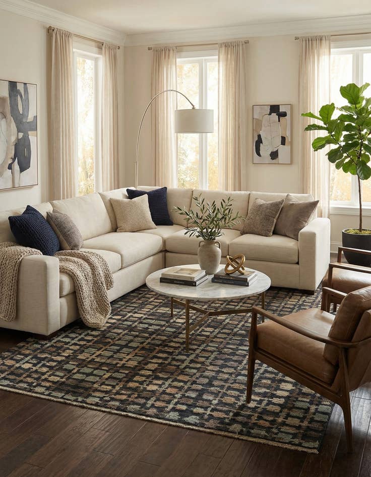 Detail image of 8' x 10' 5  Hand Knotted Darya Wool Rug