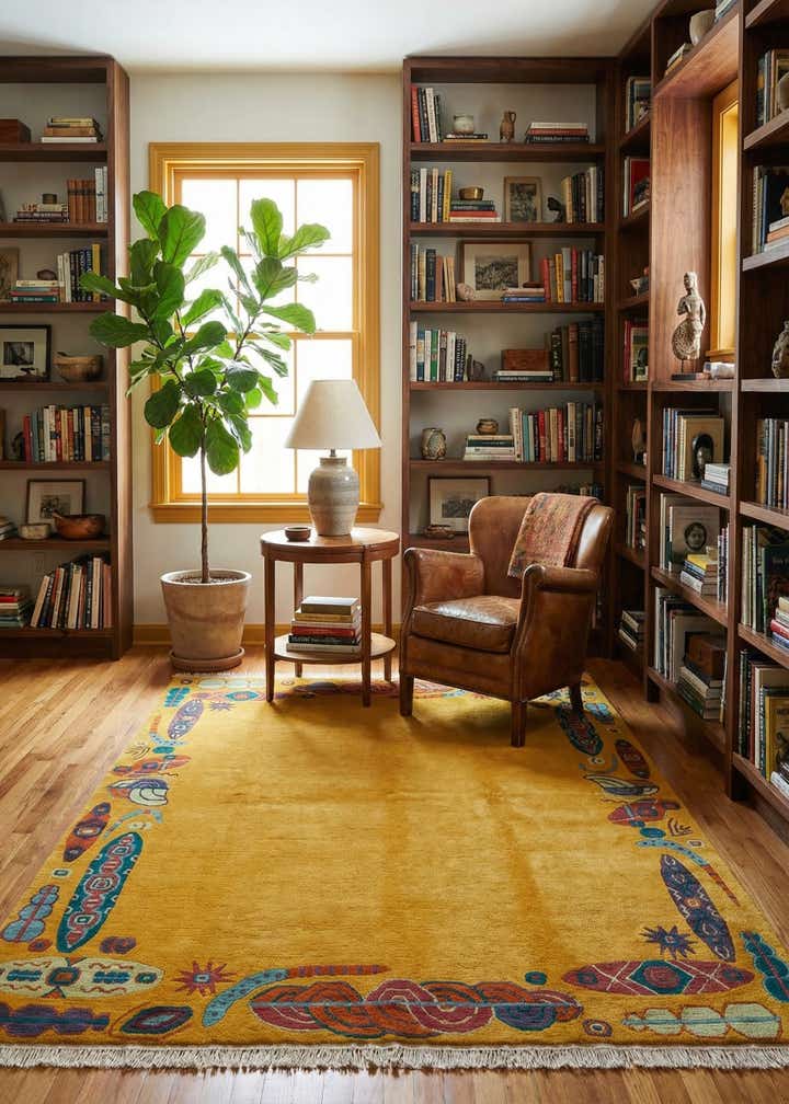 5' 7 x 7' 10 Hand Knotted Tibet Wool Rug