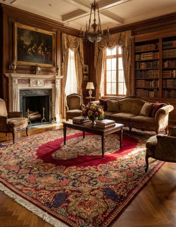 10' 5 x 13' 3 Hand Knotted Kerman Persian Wool Rug