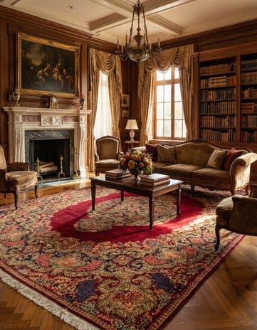 10' 5 x 13' 3 Hand Knotted Kerman Persian Wool Rug