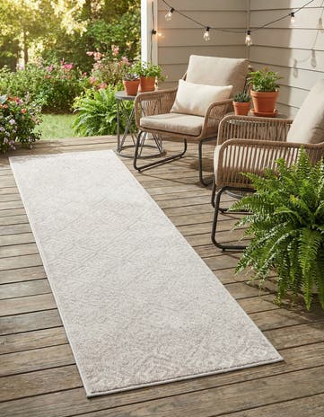 Gray Easy-Clean Sabrina Soto Indoor / Outdoor Runner Rug