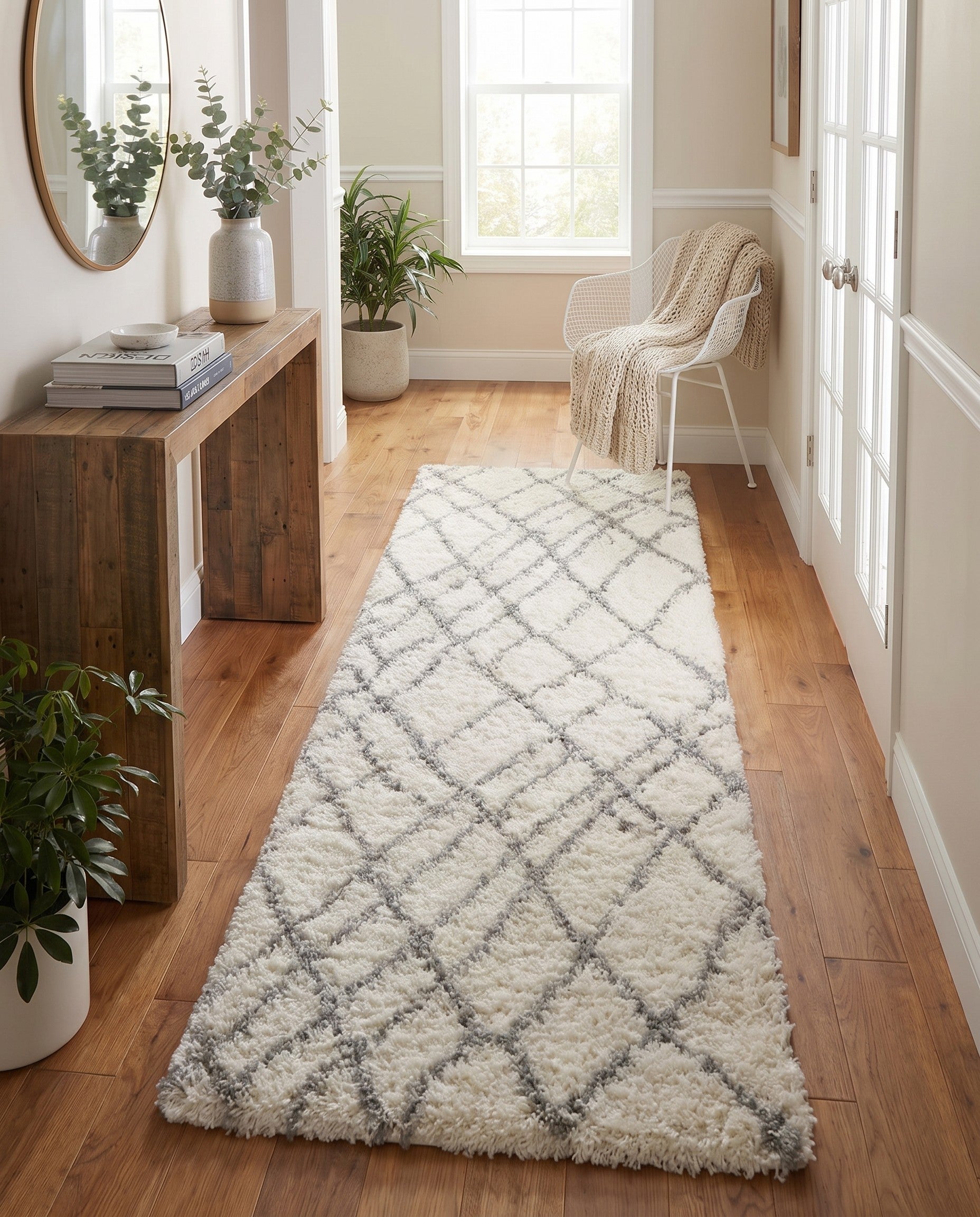Ivory Soft Touch Shag Runner Rug