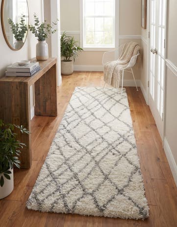 Ivory Soft Touch Shag Runner Rug