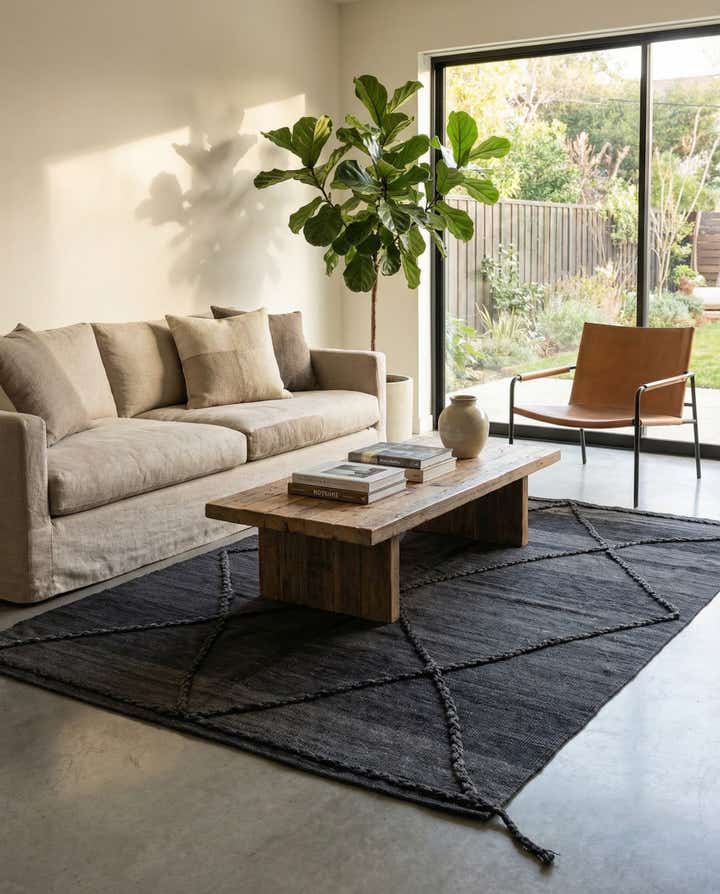 4' 2 x 5' 9 Hand Woven Kilim Modern Wool Rug