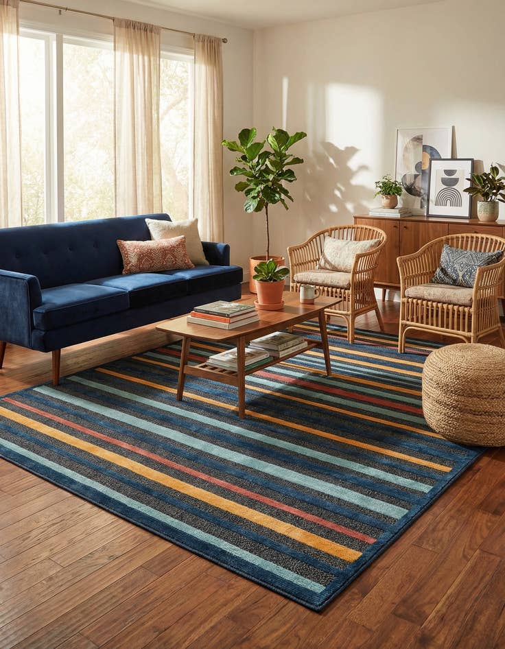 Detail image of 7' 10 x 7' 10  Washable Belize Indoor / Outdoor Square Rug