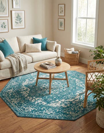 Turquoise Arlington Octagon Rug