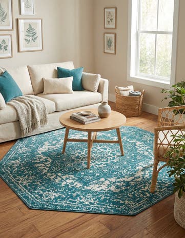 Turquoise Arlington Octagon Rug
