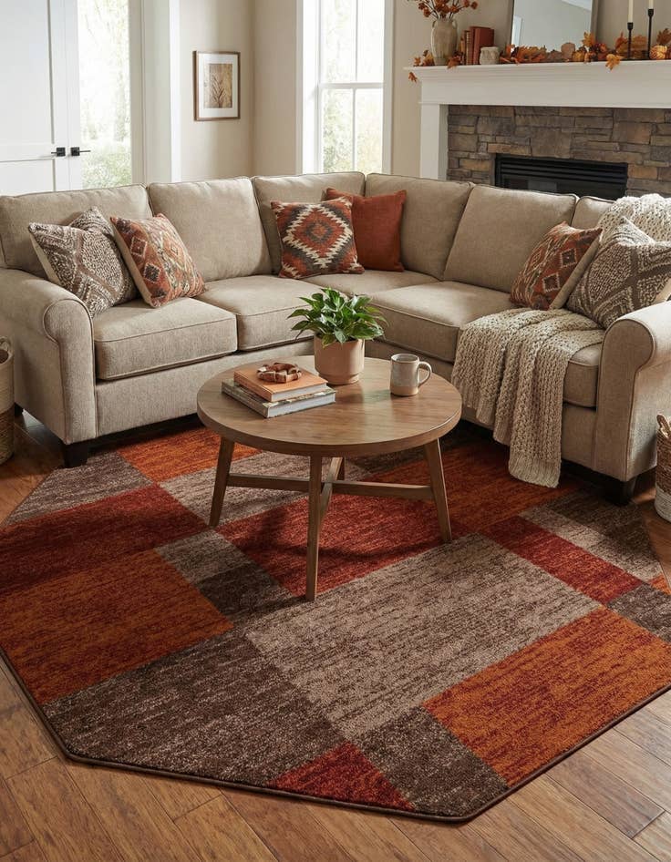 Detail image of 7' 10 x 7' 10 Harvest Octagon Rug