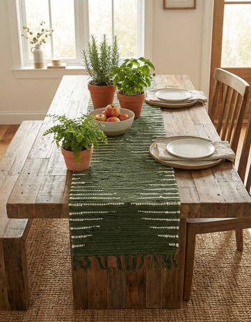 1' 2 x 5' 1 Hand Woven Chindi Cotton Table Runner Rug