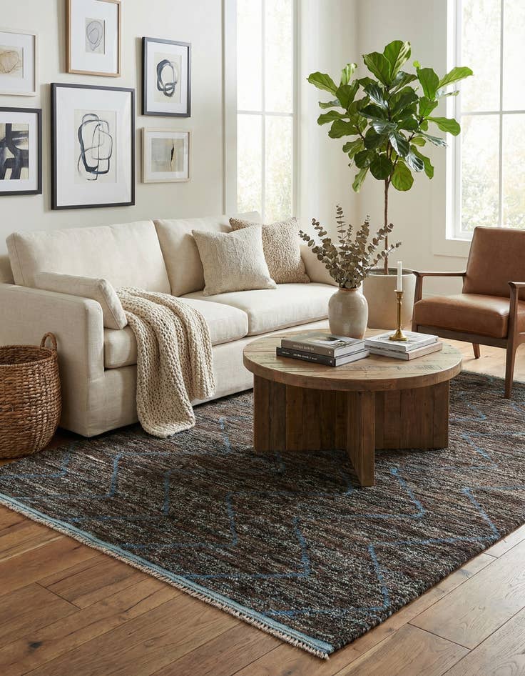 Detail image of 5' 1 x 8' 3  Hand Knotted Moroccan Wool Rug