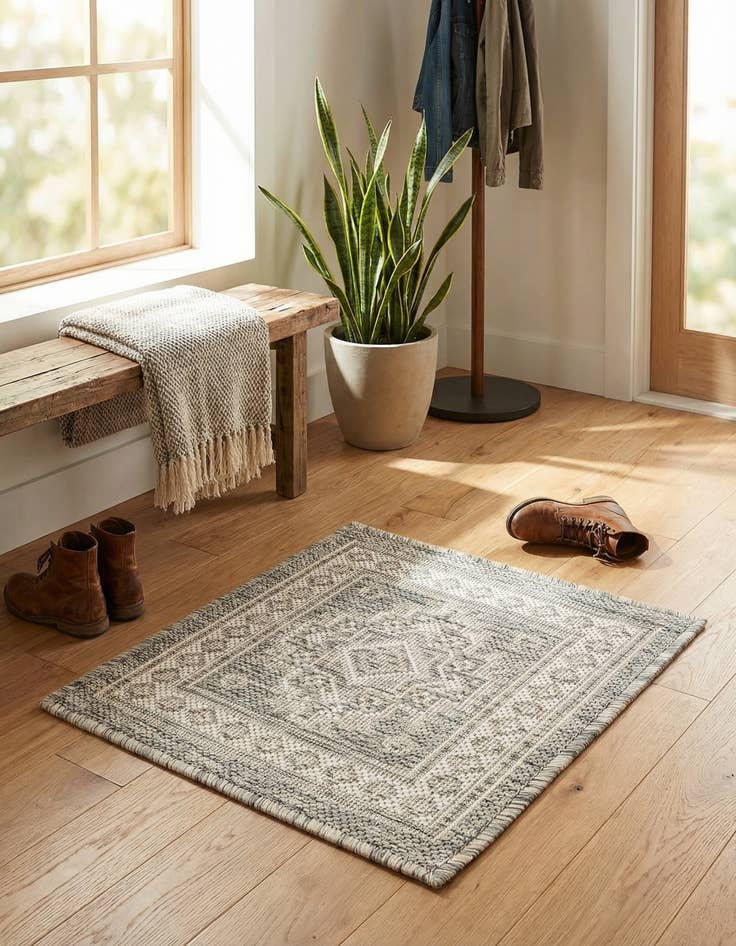 Detail image of 1' 4 x 1' 4  Washable Aztec Indoor / Outdoor Sample Rug