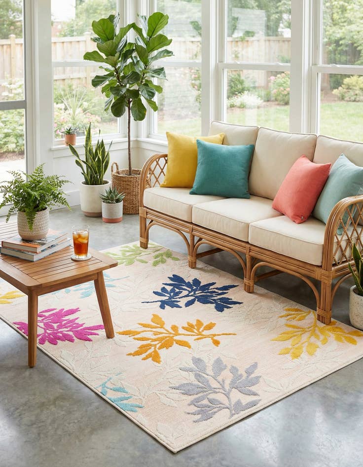 Detail image of 5' x 7' 7  Washable  Indoor / Outdoor Rug