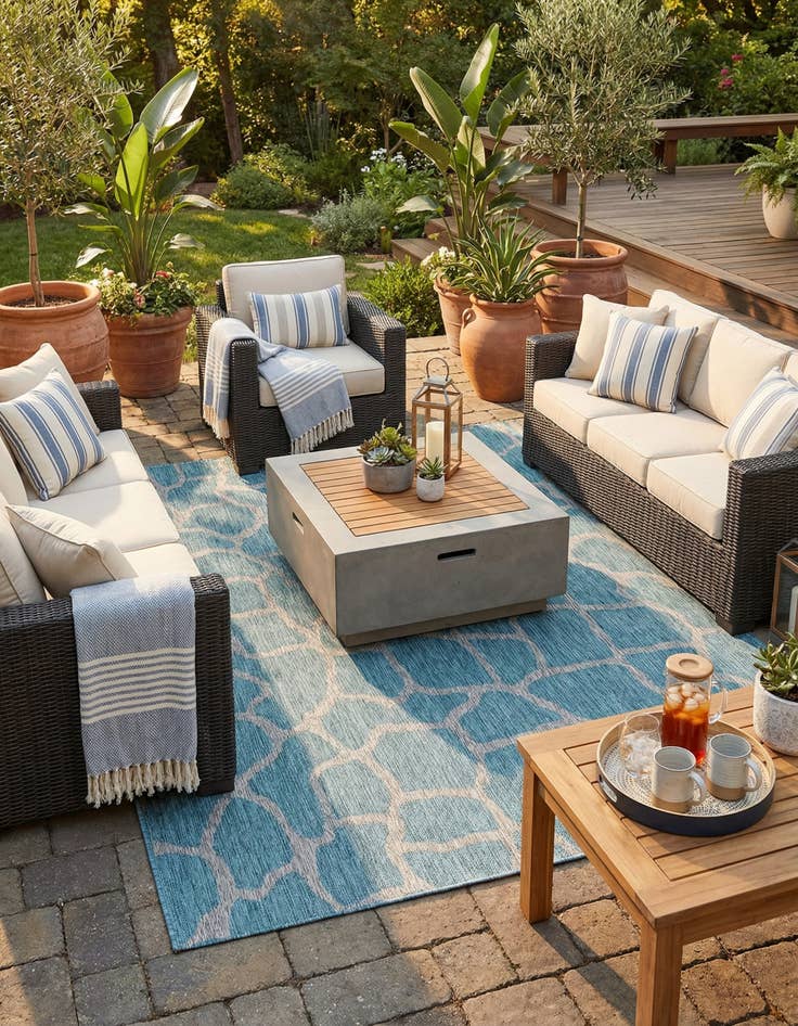 Detail image of 7' 10 x 11'  Washable Safari Indoor / Outdoor Rug