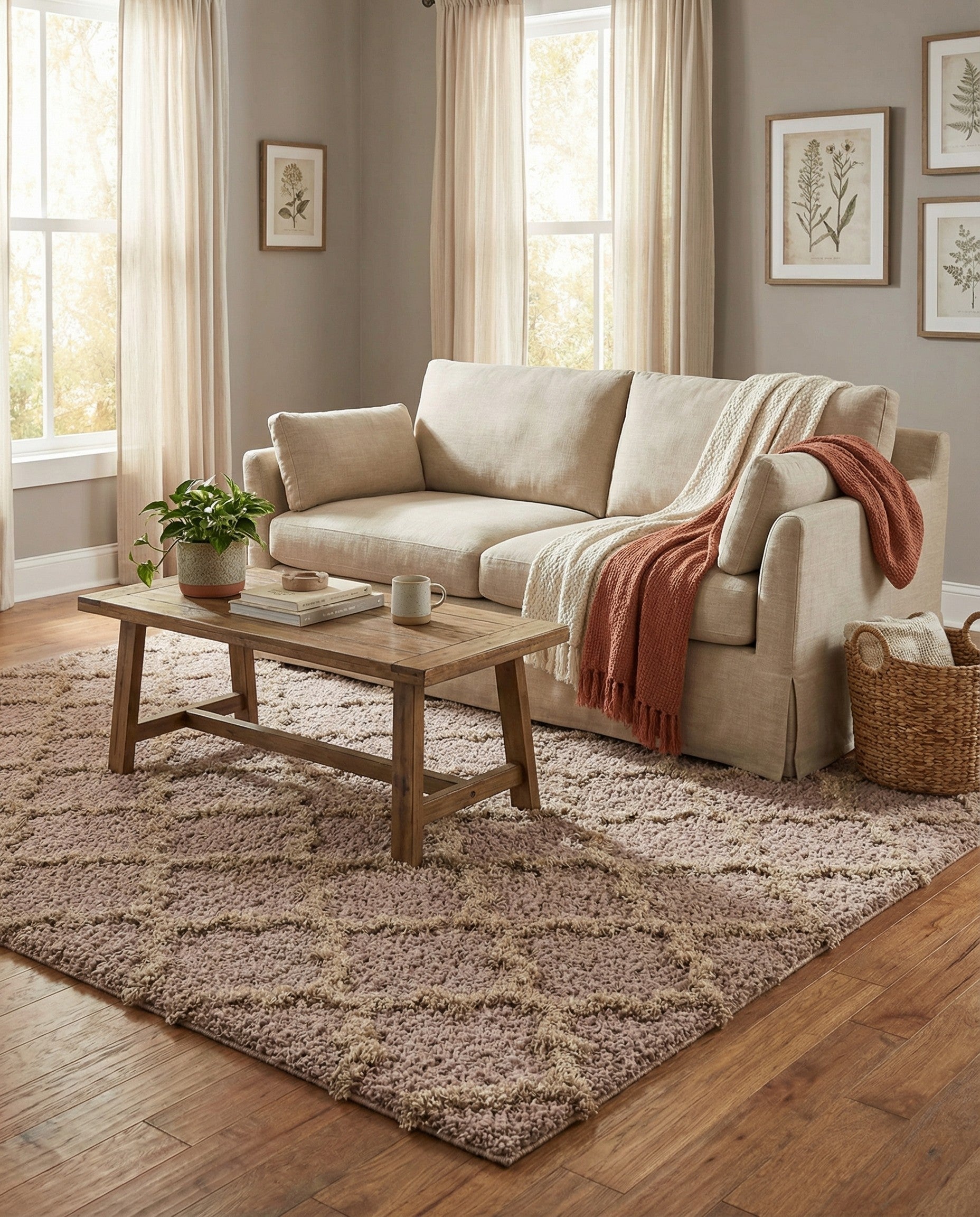 5' x 8' Trellis Shag Rug