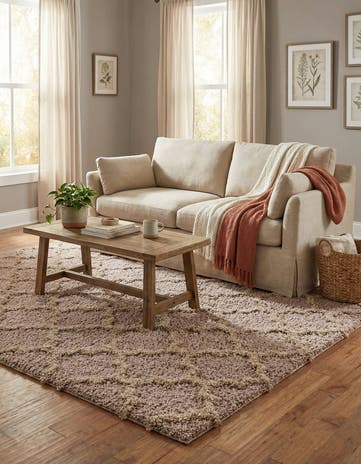 5' x 8' Lattice Shag Rug