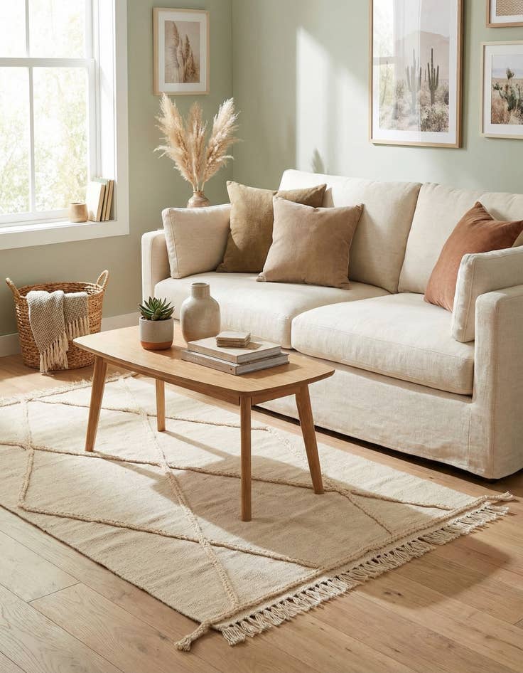 Detail image of 3' 5 x 5'  Hand Woven Moroccan Wool Rug