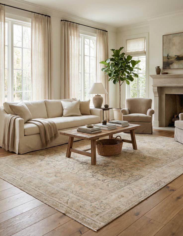 Detail image of 8' x 11' 3  Hand Knotted Ultra Vintage Persian Wool Rug