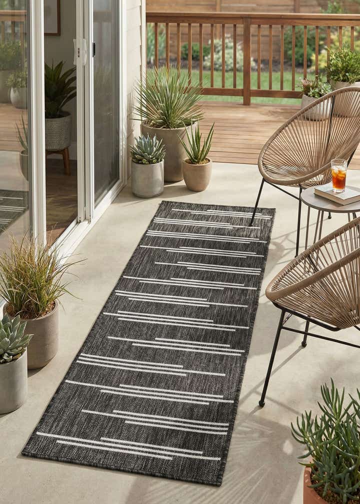 2' x 5' 3 Easy-Clean Modern Indoor / Outdoor Runner Rug