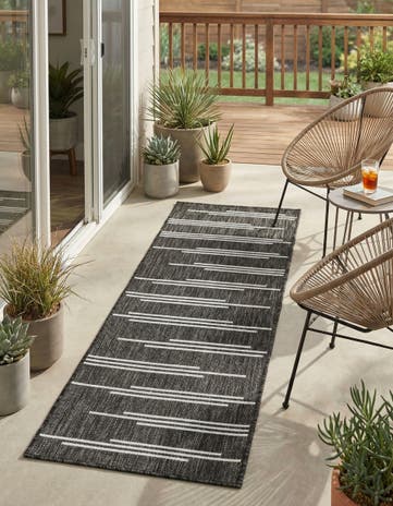2' x 5' 3 Easy-Clean Modern Indoor / Outdoor Runner Rug