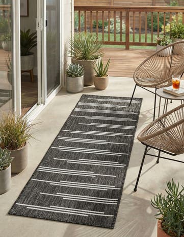 2' x 5' 3 Easy-Clean Modern Indoor / Outdoor Runner Rug