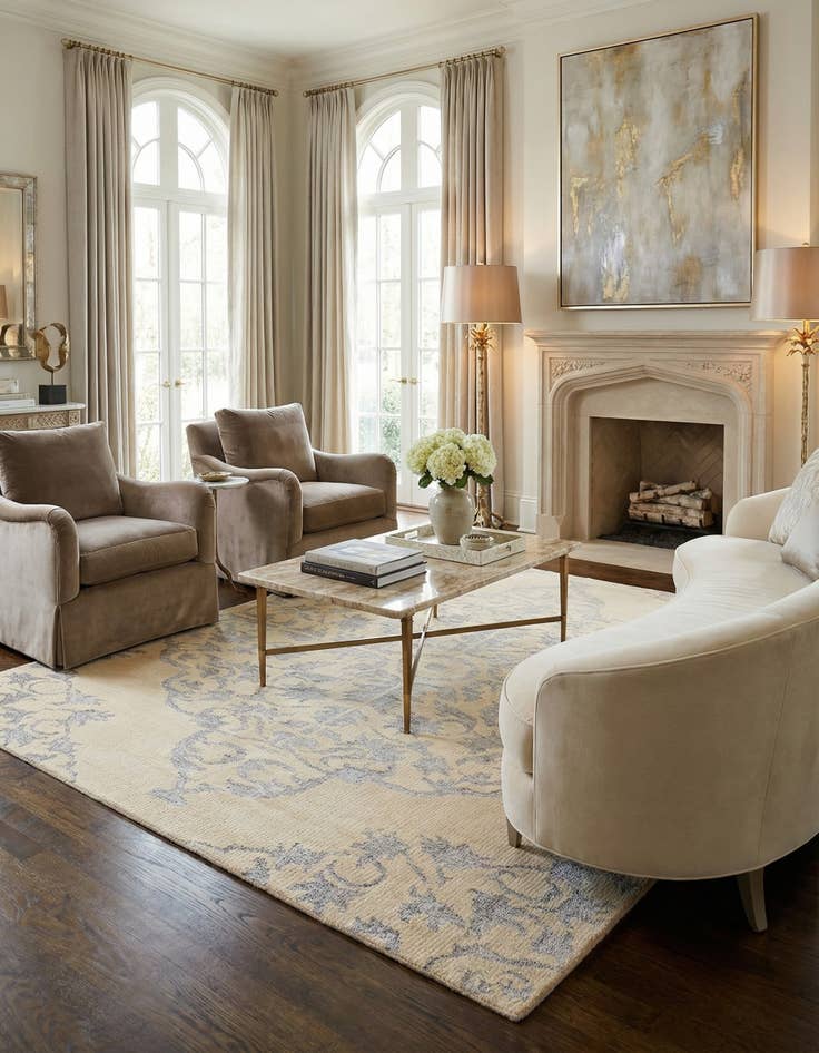 Detail image of 4' 10 x 7' 10  Hand Knotted Darya Rug