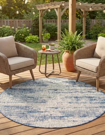 4' x 4' Easy-Clean Modern Indoor / Outdoor Round Rug