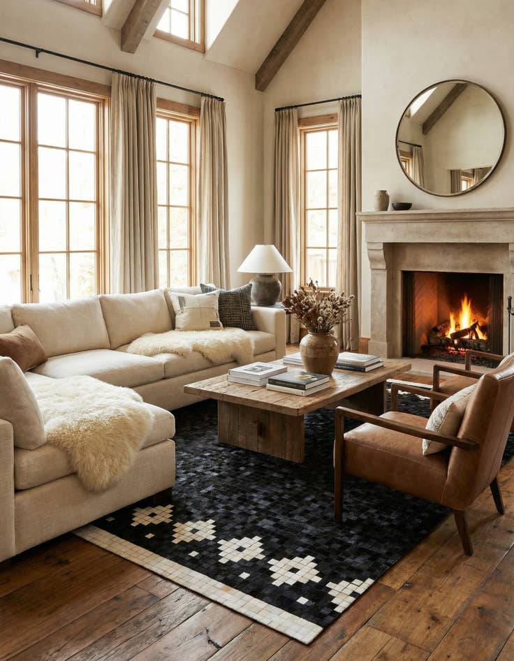 Detail image of 8' 2 x 9' 11 Cowhide Stocks Rug