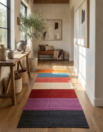 5' x 13' 4 Hand Woven Kilim Modern Wool Runner Rug