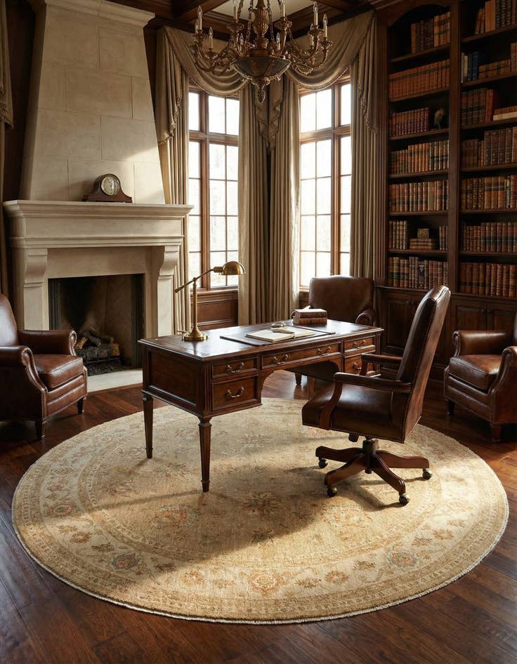 Detail image of 9' 6 x 9' 6 Kaizar Wool Round Rug