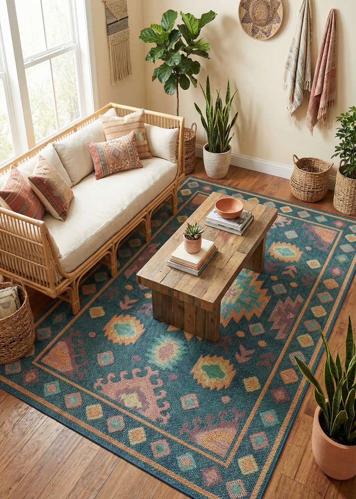 5' 3 x 8' Easy-Clean Baja Indoor / Outdoor Rug