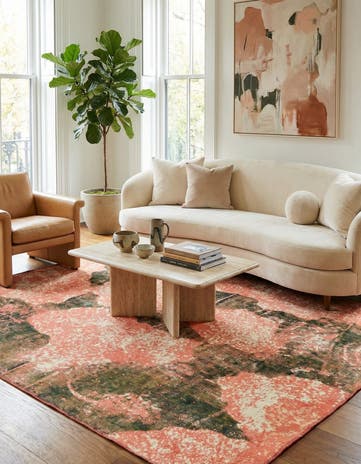 8' x 8' 8 Hand Knotted Ultra Vintage Persian Wool Square Rug