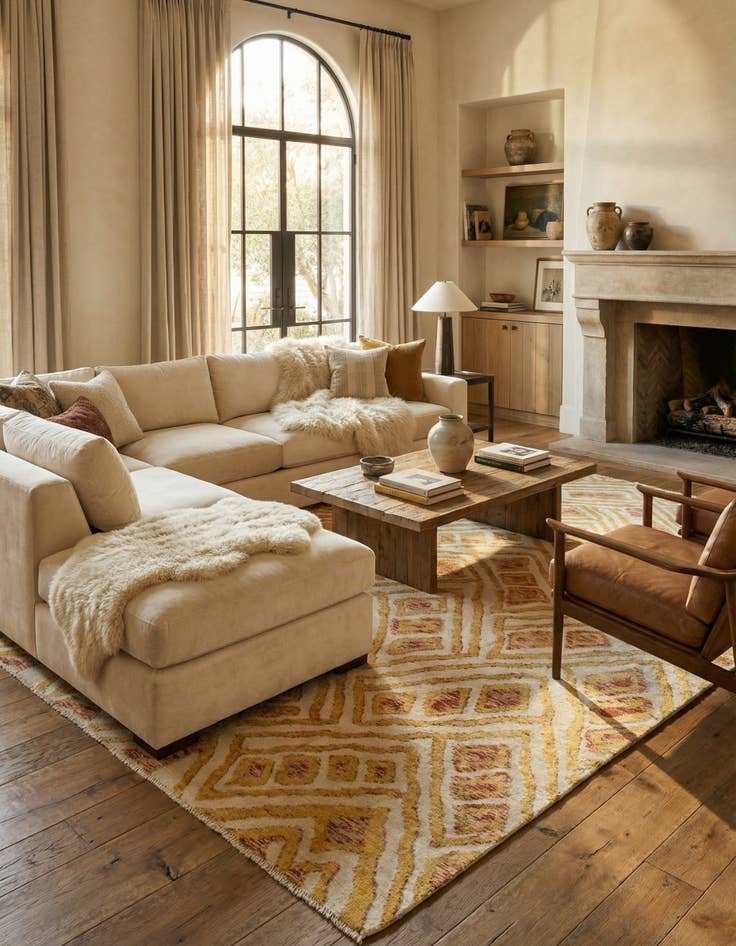 Detail image of 9' 7 x 14' 3  Hand Knotted Darya Wool Rug