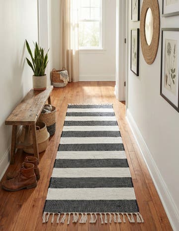 2' 2 x 8' Hand Woven Chindi Rag Runner Rug