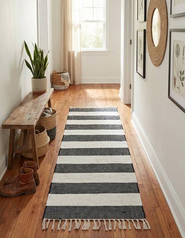 2' 2 x 8' Hand Woven Chindi Rag Runner Rug