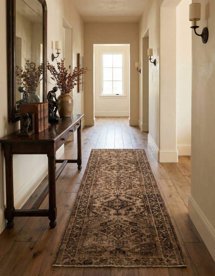 Detail image of 3' 4 x 8' 9  Hand Knotted Ultra Vintage Persian Wool Runner Rug