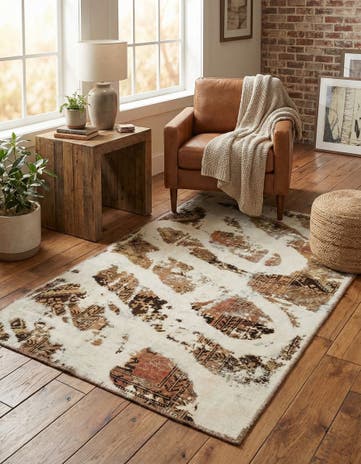 3' 7 x 5' 9 Hand Knotted Ultra Vintage Persian Wool Rug