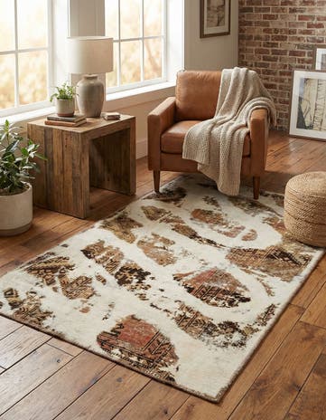 3' 7 x 5' 9 Hand Knotted Ultra Vintage Persian Wool Rug