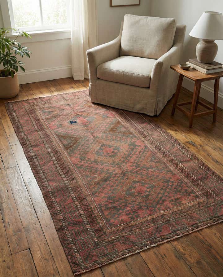 3' 5 x 6' 1 Hand Knotted Ultra Vintage Persian Wool Rug