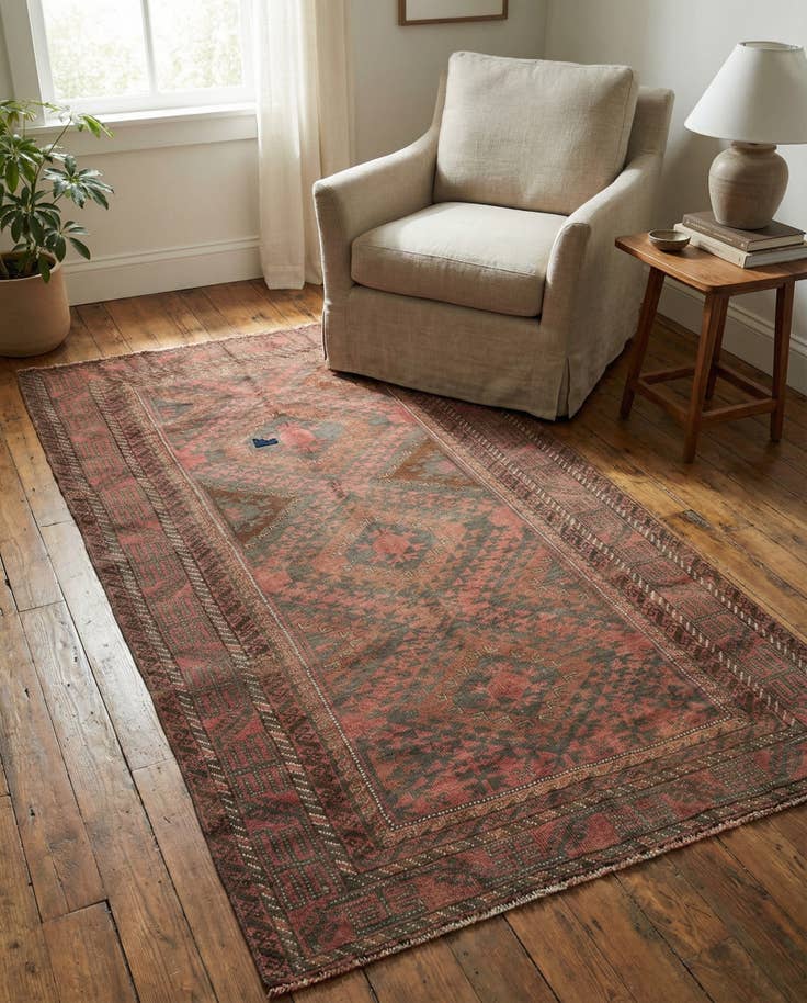 Detail image of 3' 5 x 6' 1 Hand Knotted Ultra Vintage Persian Wool Rug