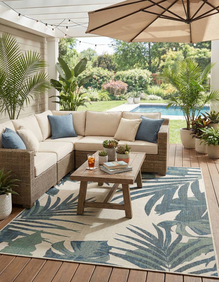 Detail image of  9' x 12'  Washable Baja Indoor / Outdoor Rug