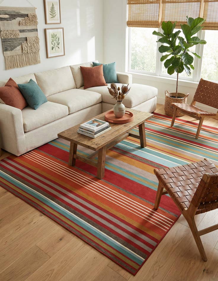 Detail image of  9' x 12'  Washable Modern Indoor / Outdoor Rug