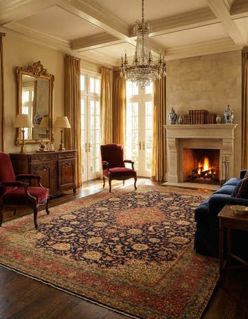 9' 10 x 13' 3 Hand Knotted Sarough Persian Wool Rug