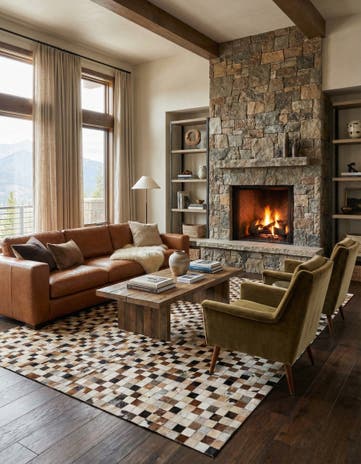 8' x 9' 11 Cowhide - Patchwork Rug