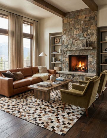 8' x 9' 11 Cowhide - Patchwork Rug