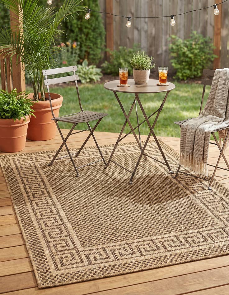 Detail image of  4' x 6'  Washable Border Indoor / Outdoor Rug