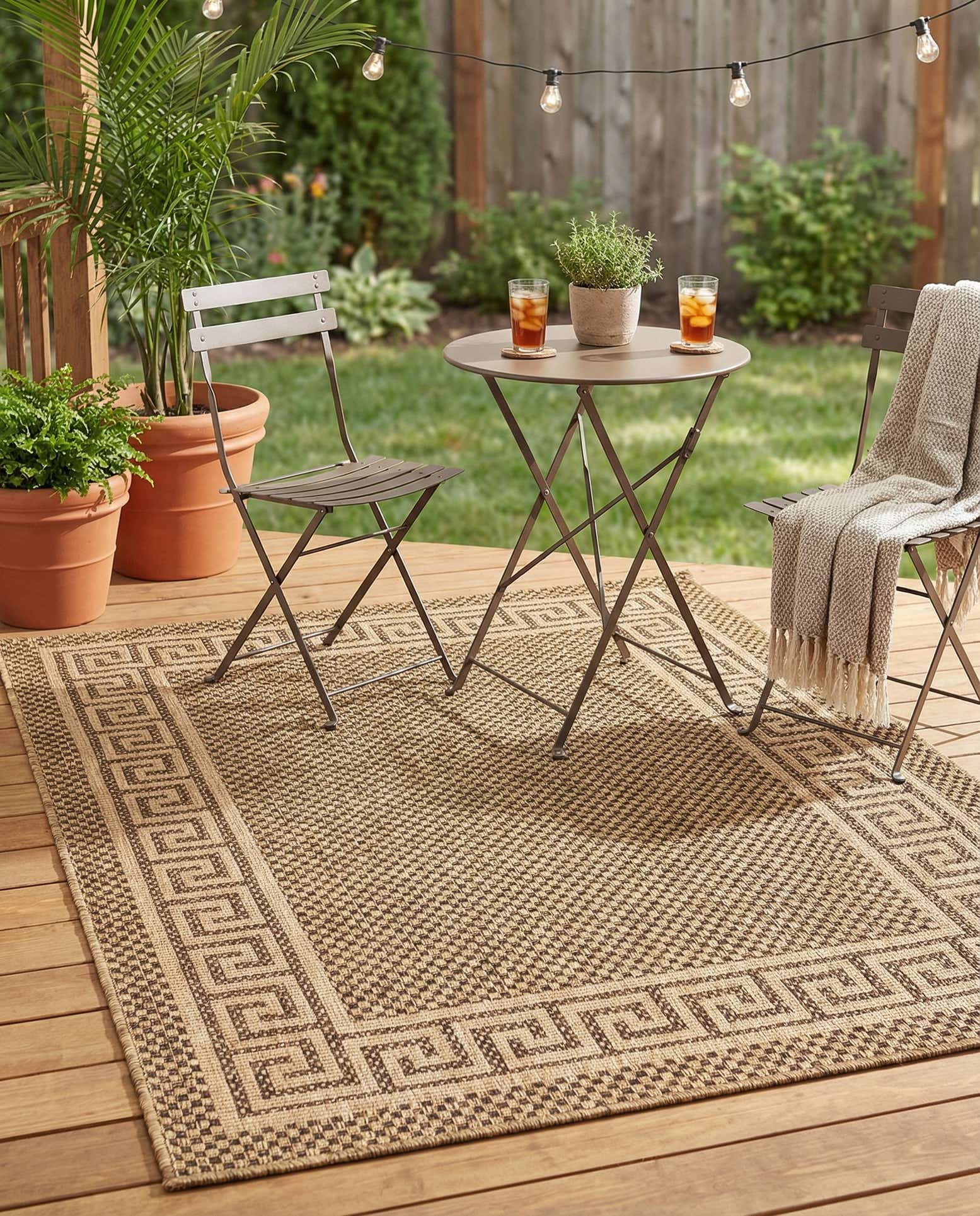 4' x 6' Easy-Clean Border Indoor / Outdoor Rug