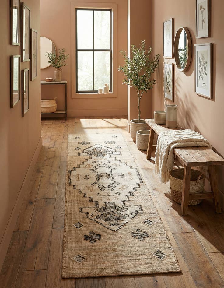 Detail image of 2' x 8'  Hand Woven Kala Handwoven Jute Runner Rug