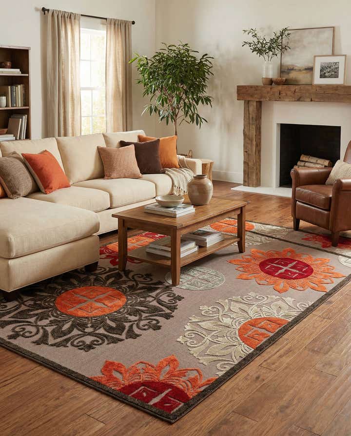 7' 10 x 11' Easy-Clean Modern Indoor / Outdoor Rug